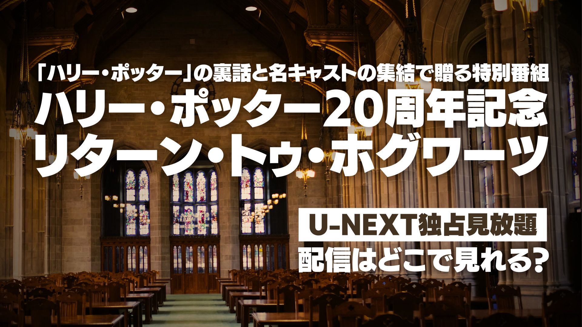 『ハリー・ポッター20周年記念：リターン・トゥ・ホグワーツ』配信どこで見れる？ U-NEXT独占見放題配信
