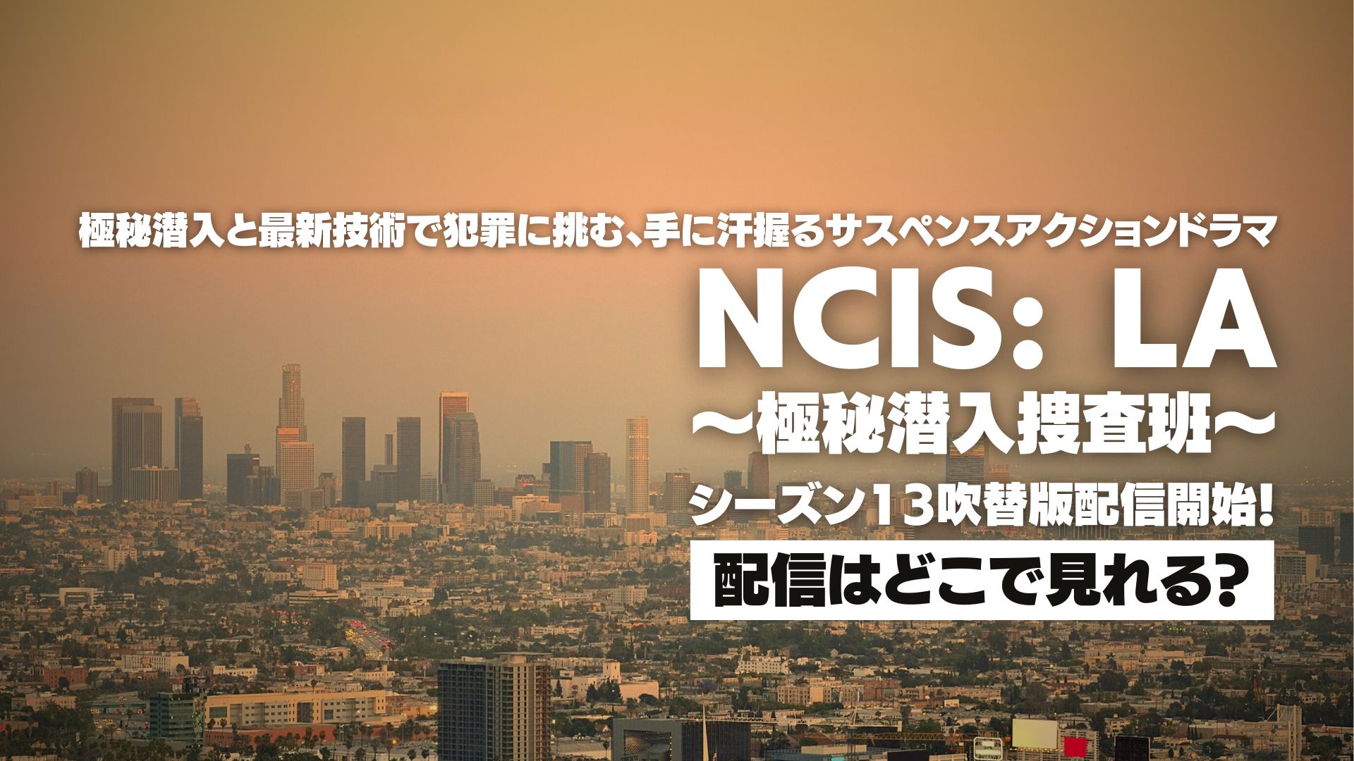 ドラマ『NCIS: LA ～極秘潜入捜査班～』シーズン13（吹替版）の配信はいつからどこで見れる？