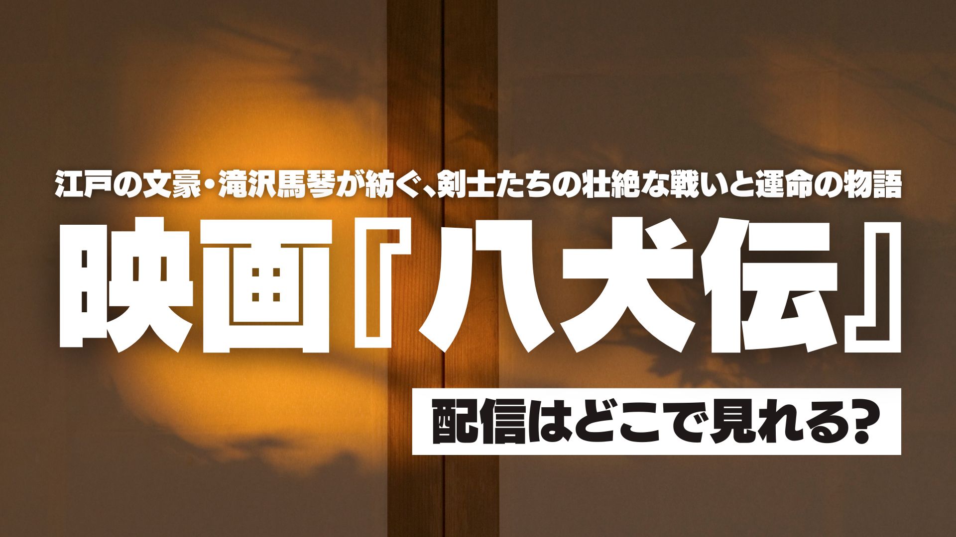 映画『八犬伝』配信どこで見れる？