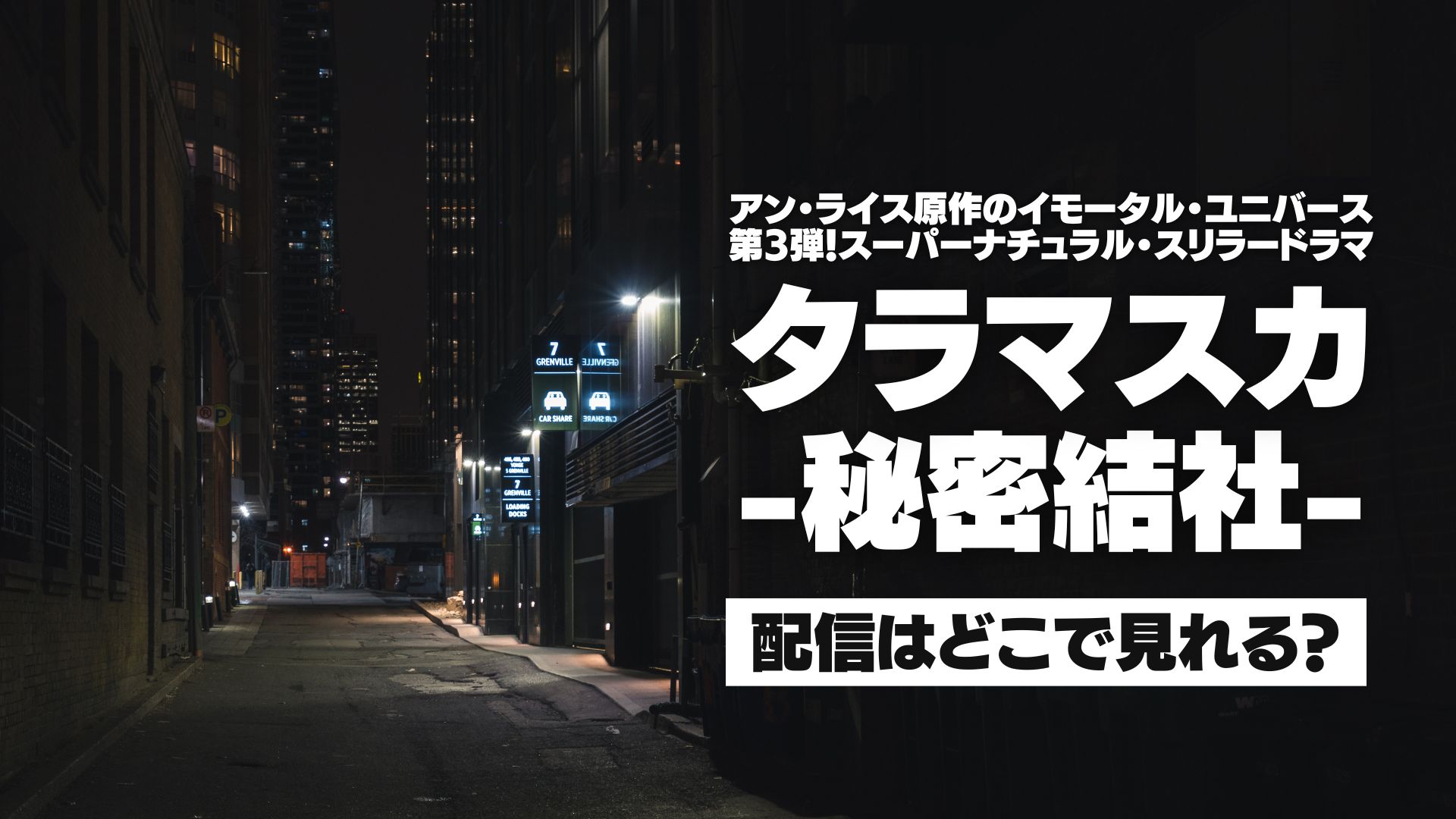 ドラマ『タラマスカ -秘密結社-』配信どこで見れる？